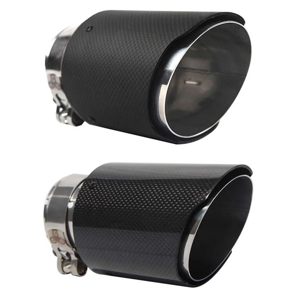 

Universal Car Exhaust Tip 2.5 inch Inlet Clamp-on Carbon Fiber Tail Pipe Tip Outlets Exhaust Pipe Tip Tailpipe Muffler