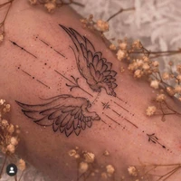 black angel wing waterproof temporary tattoo stickers for women men body waist arm fake tatto art