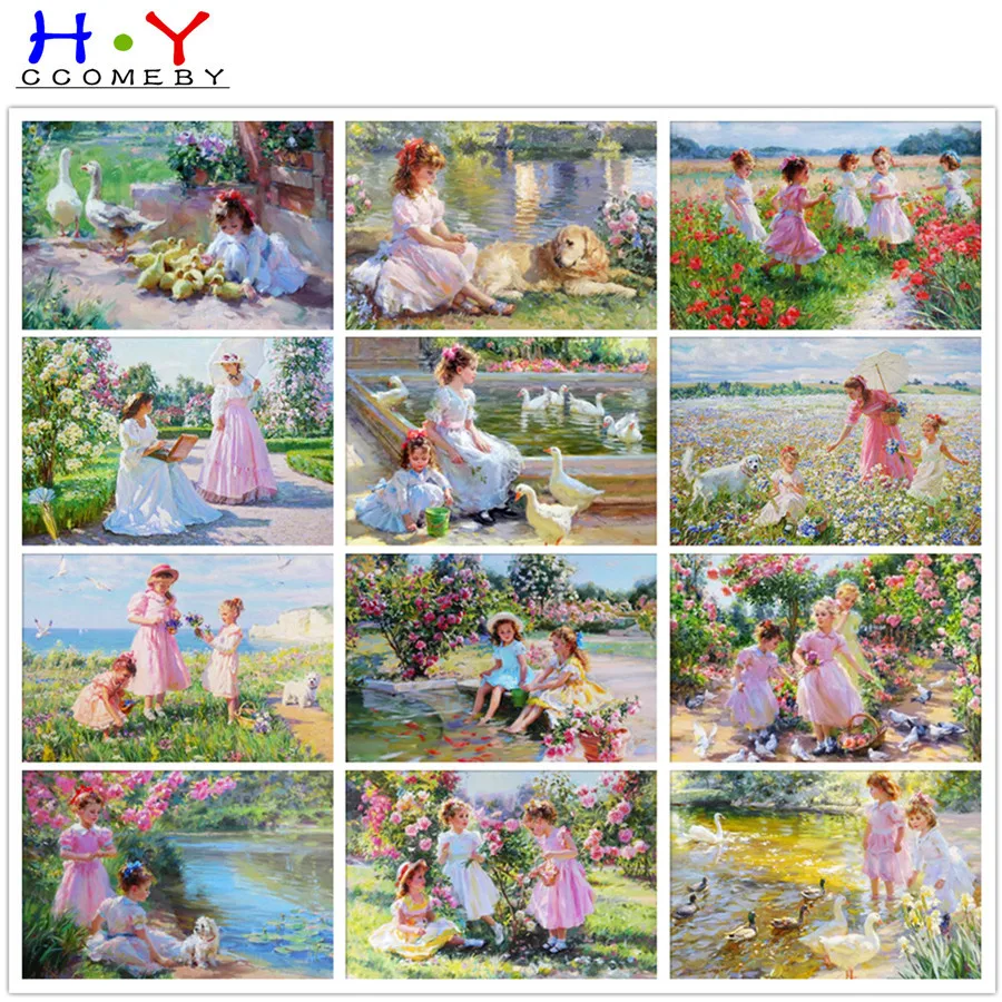 

Алмазная вышивка HYCCOMEBY 5D для творчества, картина для девочек, хобби и ремесла, портрет, вышивка крестиком, садовый Декор для дома, подарок