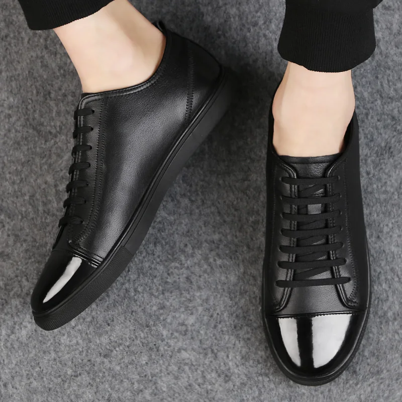 Мужские кроссовки из натуральной кожи Осенние дышащие мягкие белые | Обувь