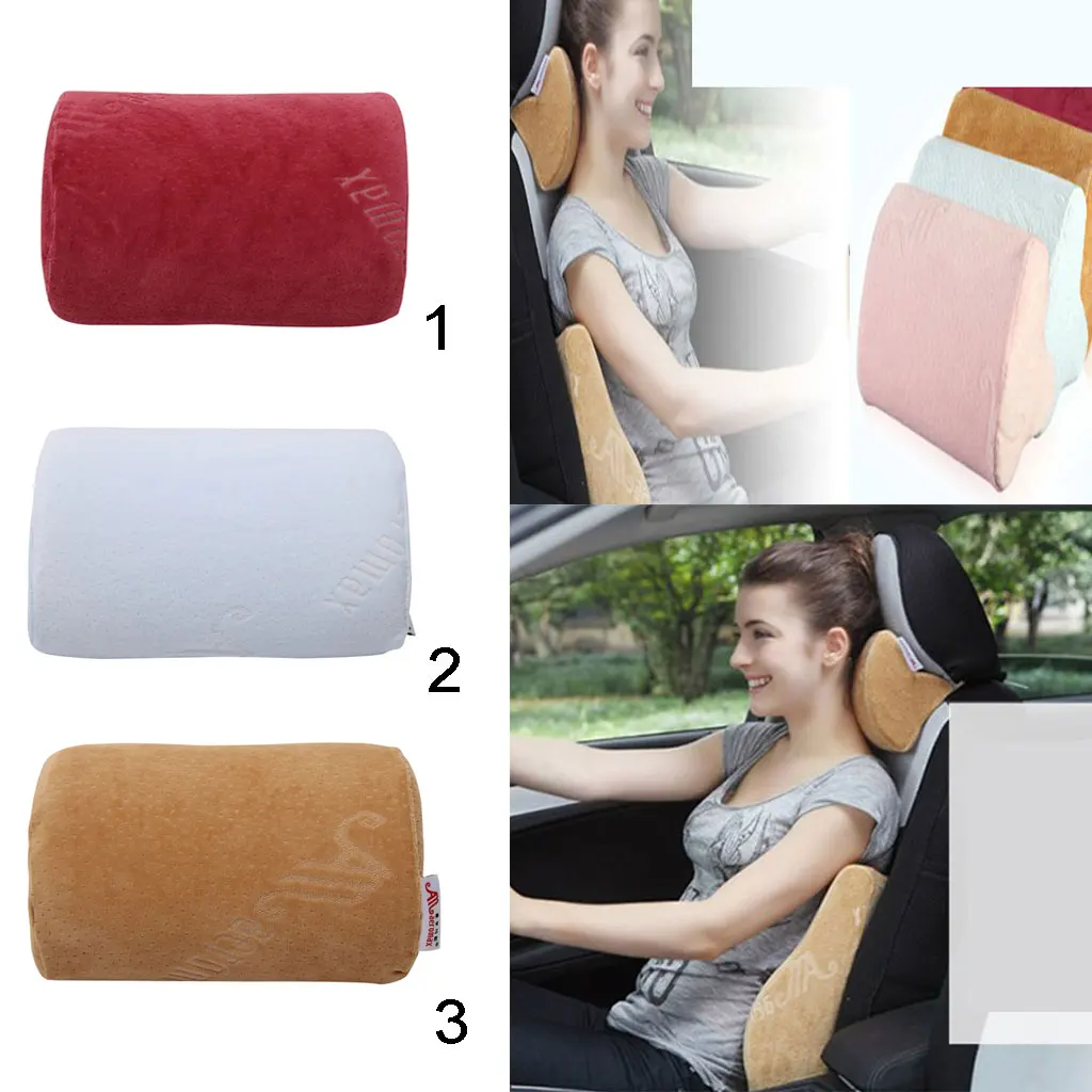 

Foam Neck Support Pillow Headrest For Car Seat with Adjustable Strap Support Brace Red