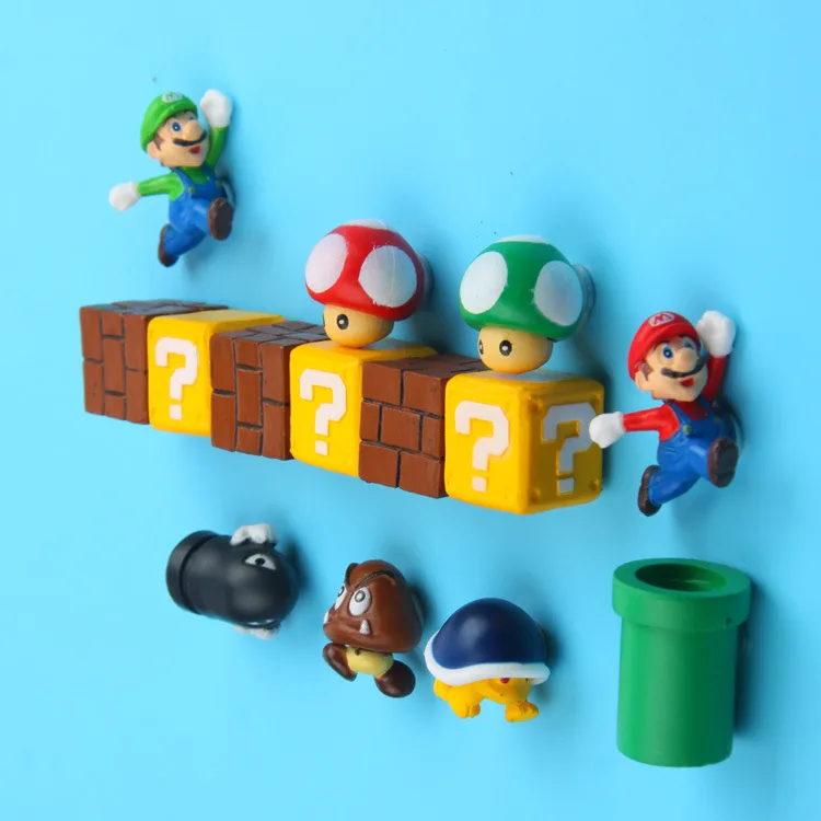 10 шт. 3D Супер Марио Bros магниты на холодильник магнит стикер сообщений взрослый