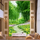 Пользовательские росписи нетканые обои бамбуковый лес маленькая дорога 3D зал гостиная вход фон украшение дома настенная живопись