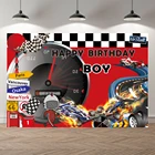 Фотофон Seekpro на день рождения с изображением гоночной машины красного цвета для мальчиков гонки украшения для детского дня рождения