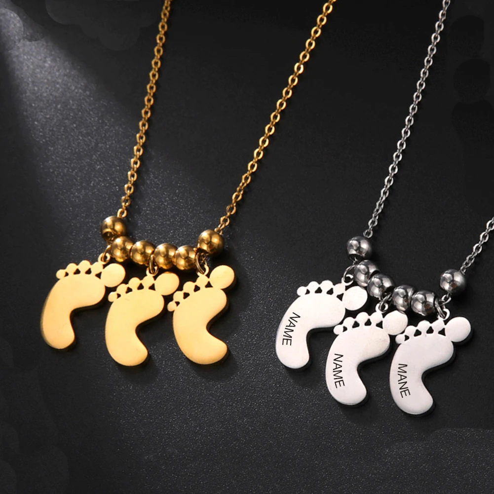 

Персонализированное ожерелье для ног ребенка, имя ребенка, семья, мальчик, девочка, ребенок, нержавеющая сталь, цвет розового золота, подаро...