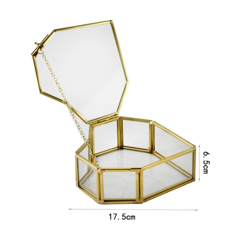 

Heart-Shaped Vintage Gold Mirror Glass Vanity Tray,Ornate Geometric Display Storage Organizer for Makeup Brushes/Lipstic