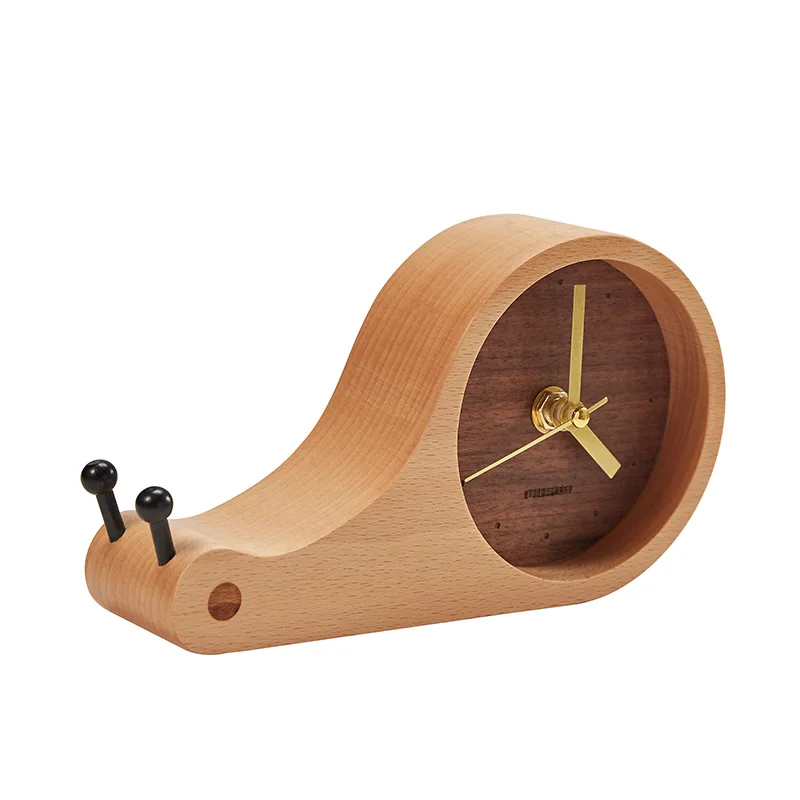 

Creative Home Walnut Desktop Clock Student Children Cartoon Clock Alarm Clock Ornament Family Alarm Clock Ornament