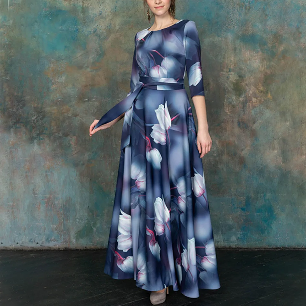 Женское винтажное длинное платье в стиле бохо элегантное облегающее вечернее