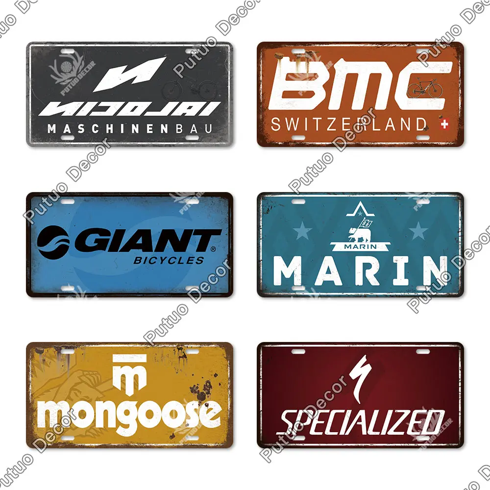 

Decor Bicycle Brand Vintage License Plate Metal Tin Sign Advertising Plate for Garage Man Cave Bike Shop Wall Decoration