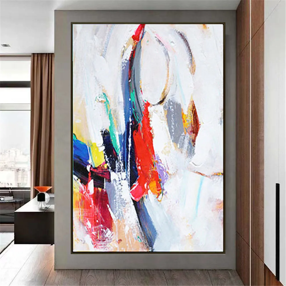 

Abstract line oil painting palette color painting art hand-painted wall painting modern nordic home living room decor picture