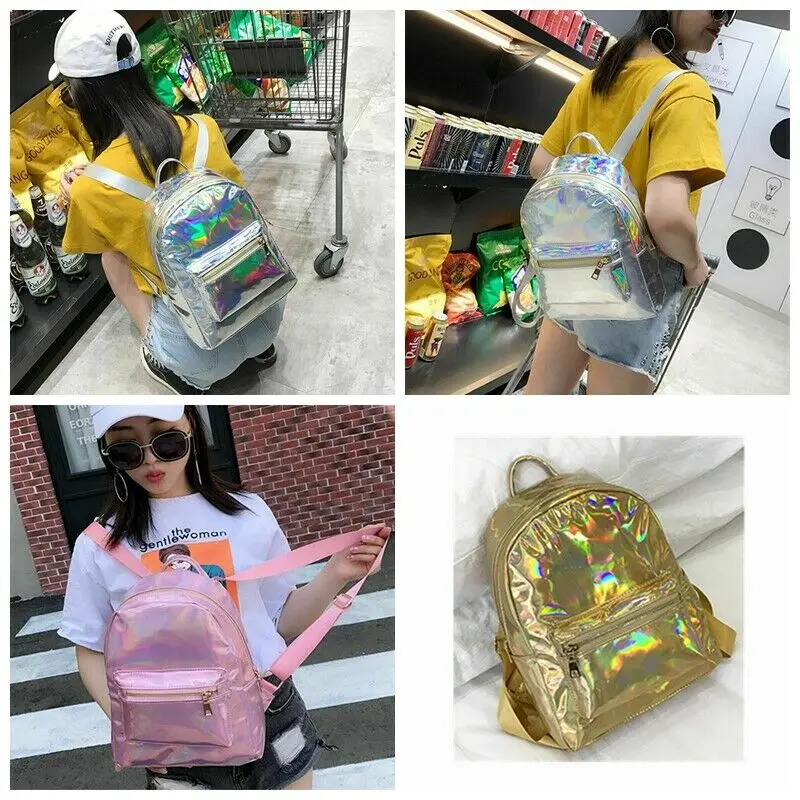 Женский мини-рюкзак из искусственной кожи яркий блестящий рюкзак на плечо