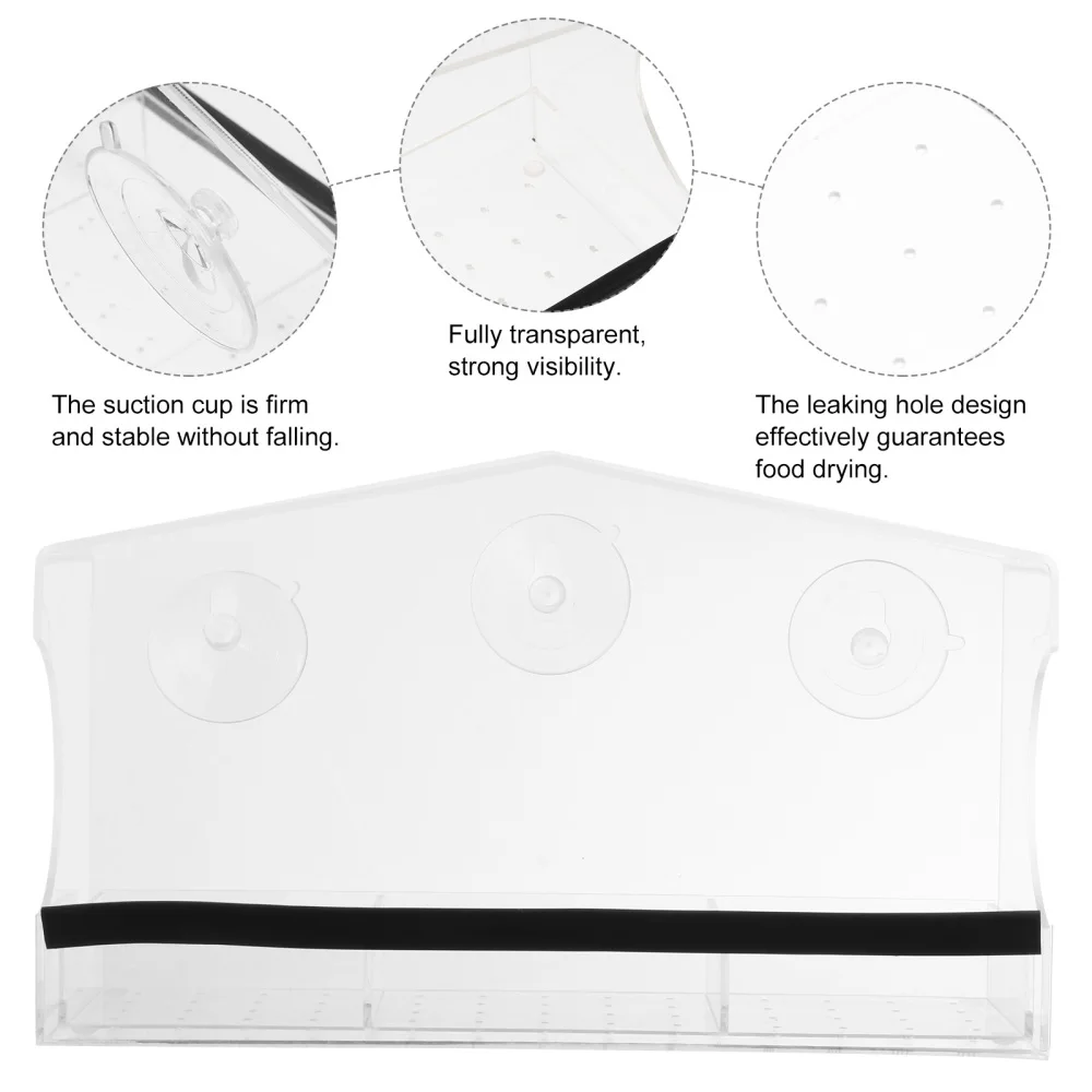 

Bird Feeder with Suction Cups Transparent Hanging Bird Food Container Box