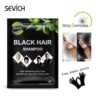 sevich instant black hair shampoo make grey and white hair darkening shinny in 5 minutes make up hair color shampoo