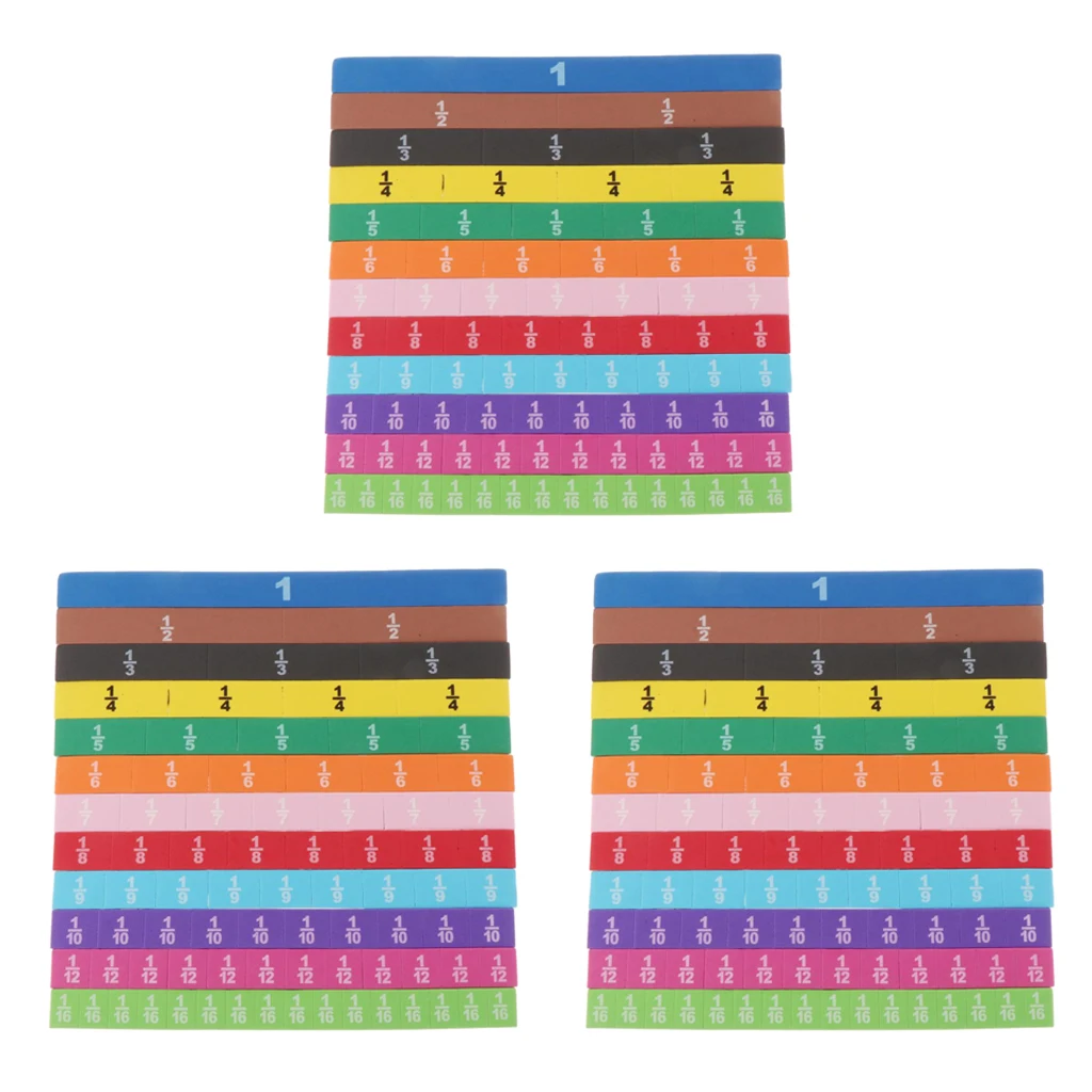 

3Set 83pcs Magnetic Rainbow Fraction Tiles Calculate Math Toys Kids Montessori Educational Toys Mathematics Learning Gifts