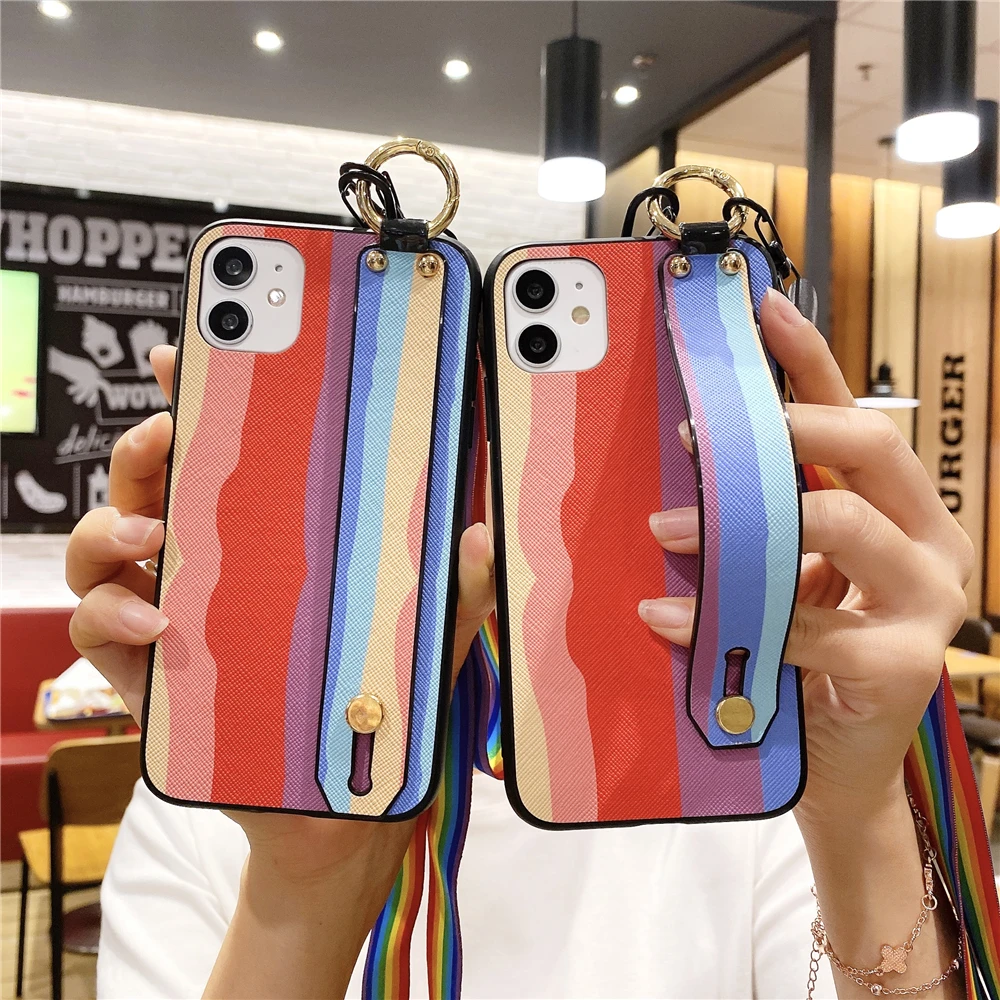 Чехол для Huawei Honor X10 5G 30 Pro 30s V30 PRO 8C 9A 8X 9 LITE Y5P Y6P Y7P Y8P Y5 Y6 Y7 Y9 2018 2019 Rainbow Handba | Мобильные