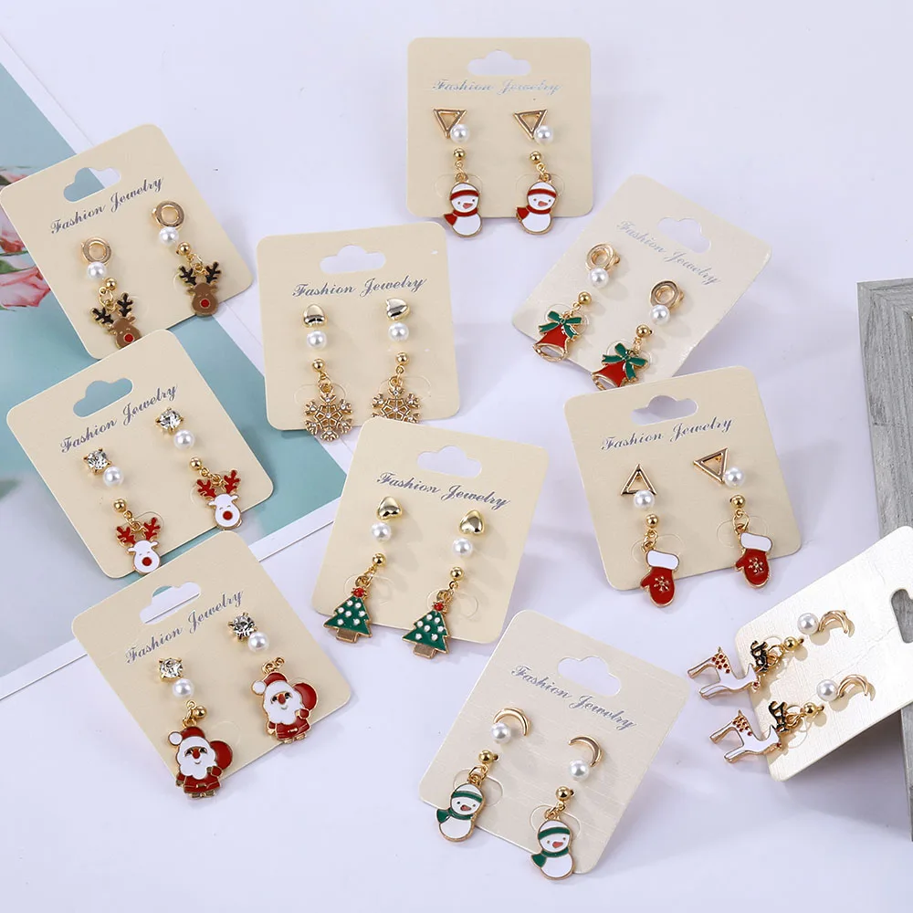 

DAXI 2021 New Trendy Statement Christmas Tree Earrings For Women Santa Claus Snowman Drop Earrings Jewelry Girls Christmas Gifts