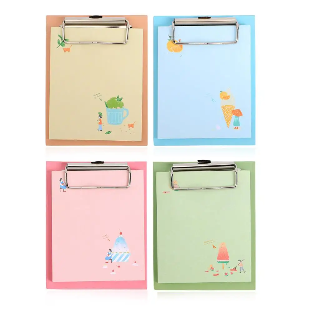 JIANWU Van Gogh Board Clip Sticky Note Clipboard Memo Pads Fruit Notebook Printed Kawaii note pad clip School Office Supplies - Цвет: 1pc random renwu