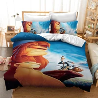 disney the lion king movie characters 3d quilt cover pillowcase bedding home decor children room boys summer cartoon quilt set