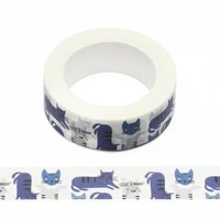 new 1pc 15mm x 10m funny cats seamless with colorful hand drawn cartoon washi tape scrapbook masking adhesive washi tape