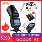Фотовспышка в наличии Godox V1 V1C V1N V1S TTL 18000s HSS, литиевая батарея, фотовспышка для камеры Canon Nikon Sony