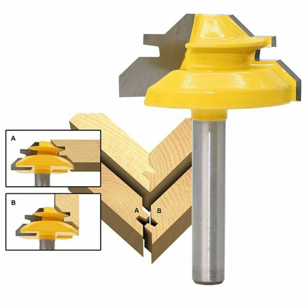 1-3/8\" Router Bit 1/4\\\\\\\" Shank 1pcs 45 Degree Lock Up To 3/4\\\\\\\"