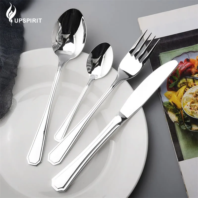 Высококачественный посеребренный столовый набор кухонных столовых приборов