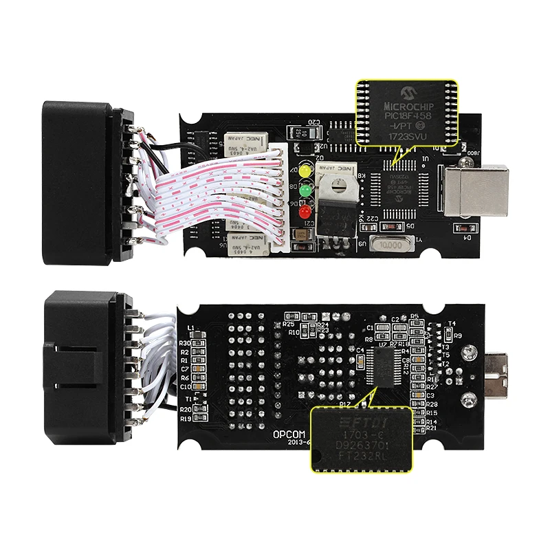 Opcom OP Com прошивка V1.99 с чипом PIC18F458 и FTDI CAN OBD2 диагностический инструмент для Opel до