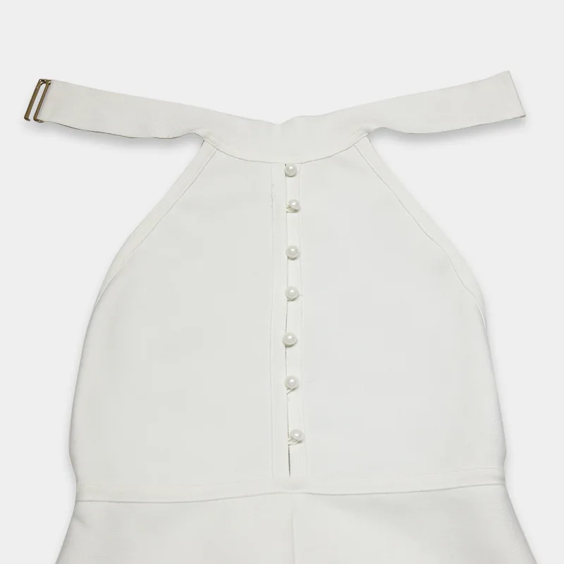 2021 летние женские сексуальные платья без бретелек с жемчужными пуговицами