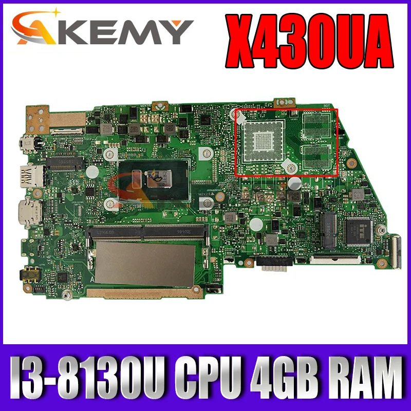 

NEW！！For ASUS X430U X430UB X430UN X430UA notebook motherboard mainboard with I3-8130U CPU 4GB RAM GM X430UA laptop motherboard