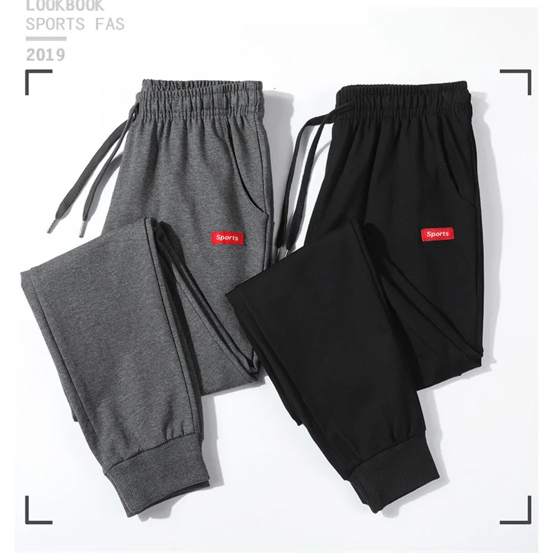 

Cotton New Sweatpants Men's streetwear Pants Fashion Pencil linen Pants Men Full Length Drawstring Trousers For Men Casual Pants