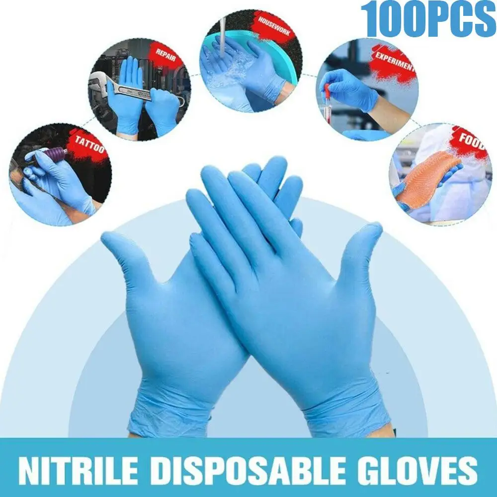 100 шт./кор. одноразовые нитриловые перчатки рабочие для приготовления пищи
