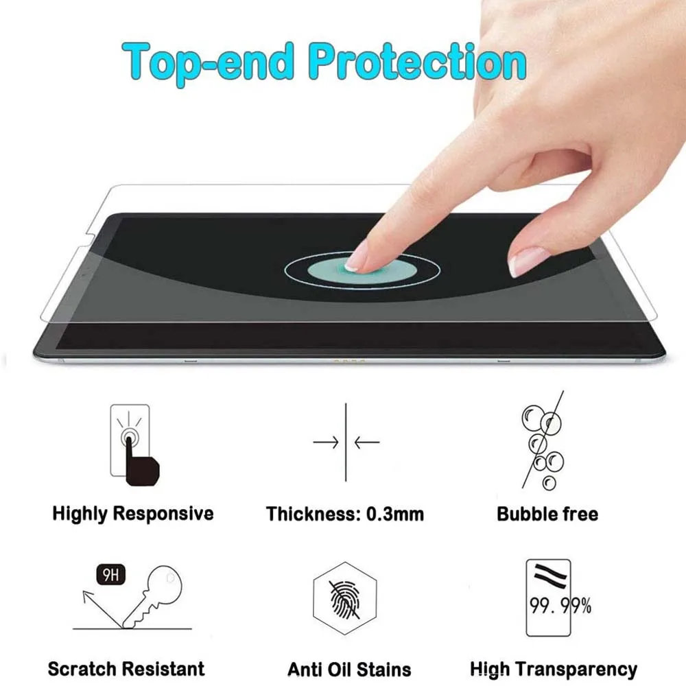 2pcs tablet tempered glass screen protector cover for samsung galaxy tab s5e t720 full coverage protective film free global shipping