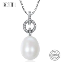 doteffil necklace genuine natural freshwater pearl pendant genuine 925 silver necklace pearl jewelry women weddingparty gift