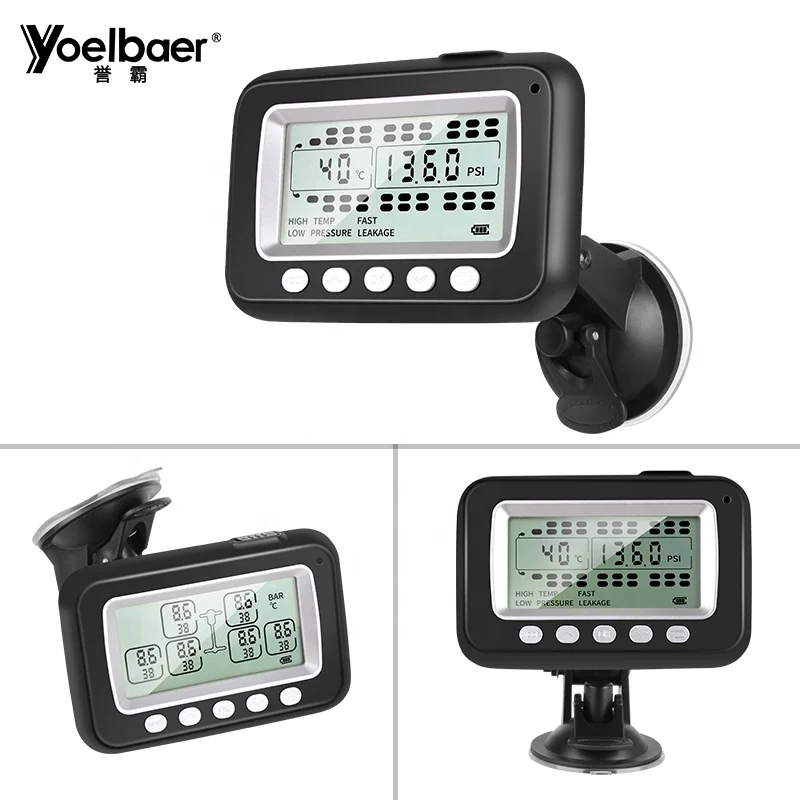 

Yoelbaer 219PSI External Sensor 6-8-10-12-14-16-20-18-22 Wheels Tire Pressure Monitoring System BUS Truck TPMS