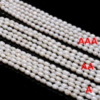 natural freshwater pearl beads high quality rice shape punch loose beads for diy jewelry making elegant necklace bracelet 5 6mm