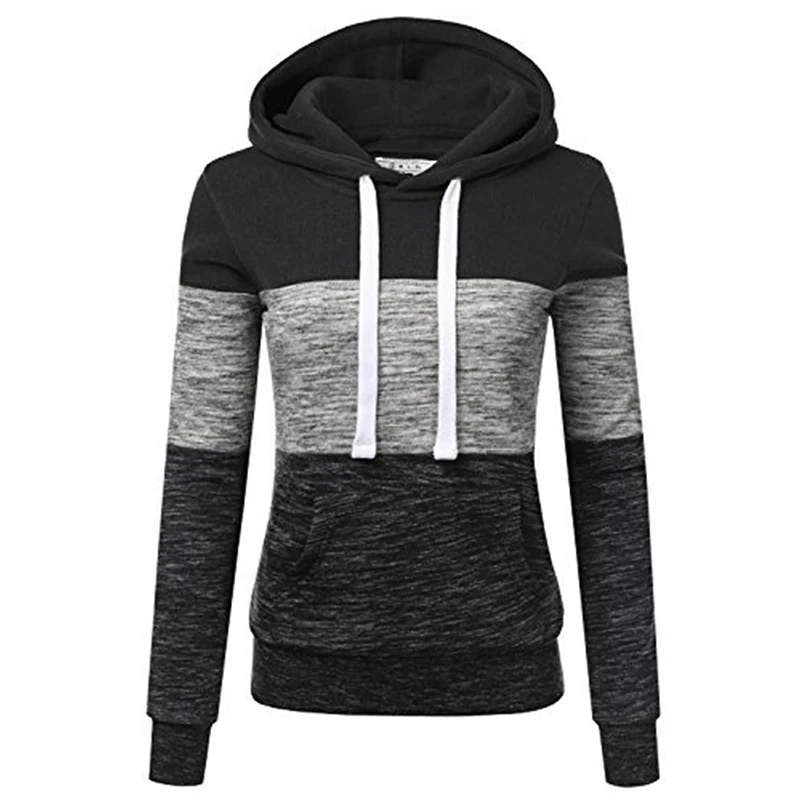 

new Casual Plus Size S-5XL Hoodies Women 2020 Autumn and Winter Hooded Top Sweatshirts Ladies Contrast Color Clothes Pullovers