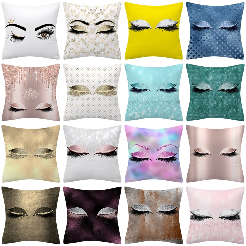 

HOT SALE Make-up Eyes Cushion Cover Throw Pillow Case for Home Chair Sofa Decoration Square Pillowcases