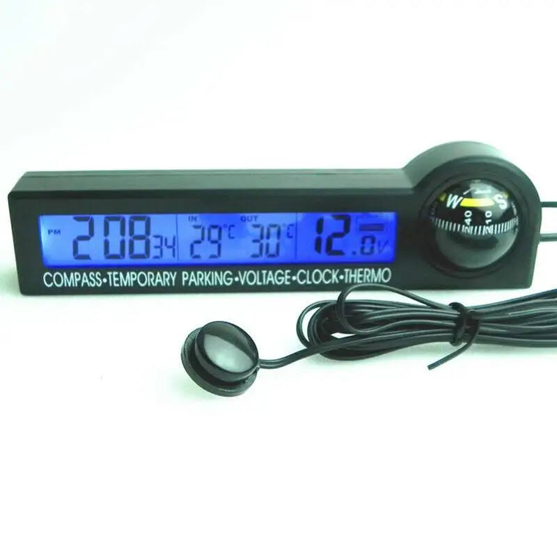 1 шт. многофункциональный автомобильный термометр Автомобильный Вольтметр Часы