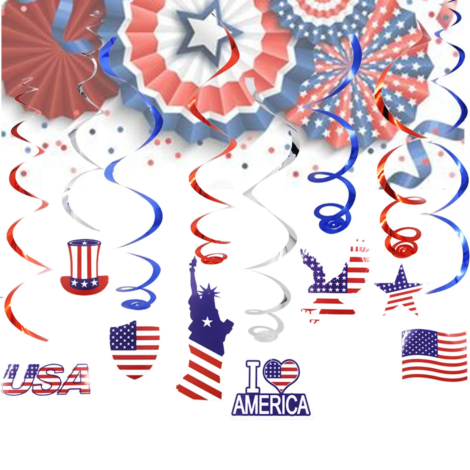 

8pcs Independence Day Hanging Ornaments Flag Tags Pendant DIY Decorations decoracin de habitacin
