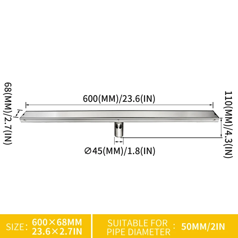 60 Mid Deep Seal Матовый 304 душ из нержавеющей стали для ванной комнаты, непромокаемые напольные Дренажные Сетки - Цвет: 60 Mid Deep Seal