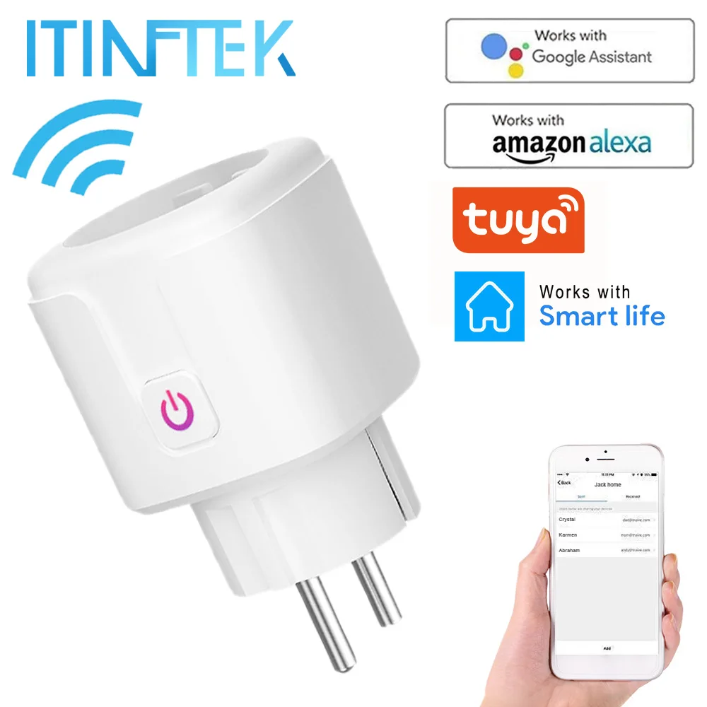 

WiFi Smart Plug EU US UK Adaptor Voice Control Power Energy Monitor Outlet Timer Socket for Alexa Google Home Tuya Smartlife App
