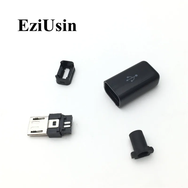 10 шт./лот микро USB 5Pin штекер набор черный/белый Сварка данных OTG линия интерфейс DIY