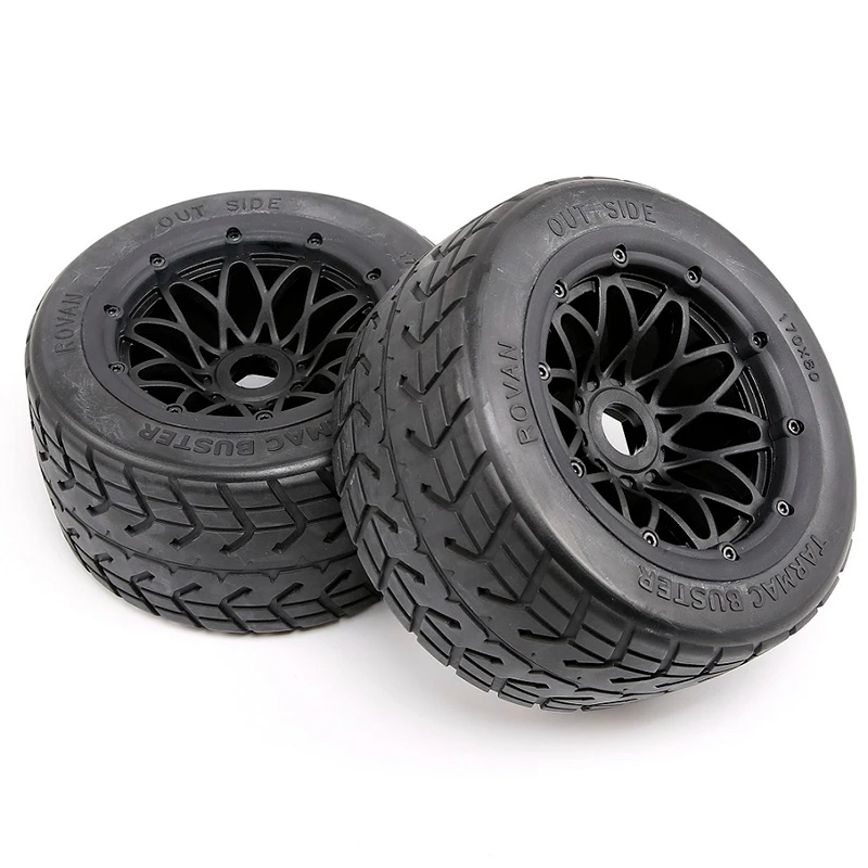 

Road Tire with Wheel Hub Set for 1/5 Hpi Km Baja 5B SS Tyres and Wheel Hub Set