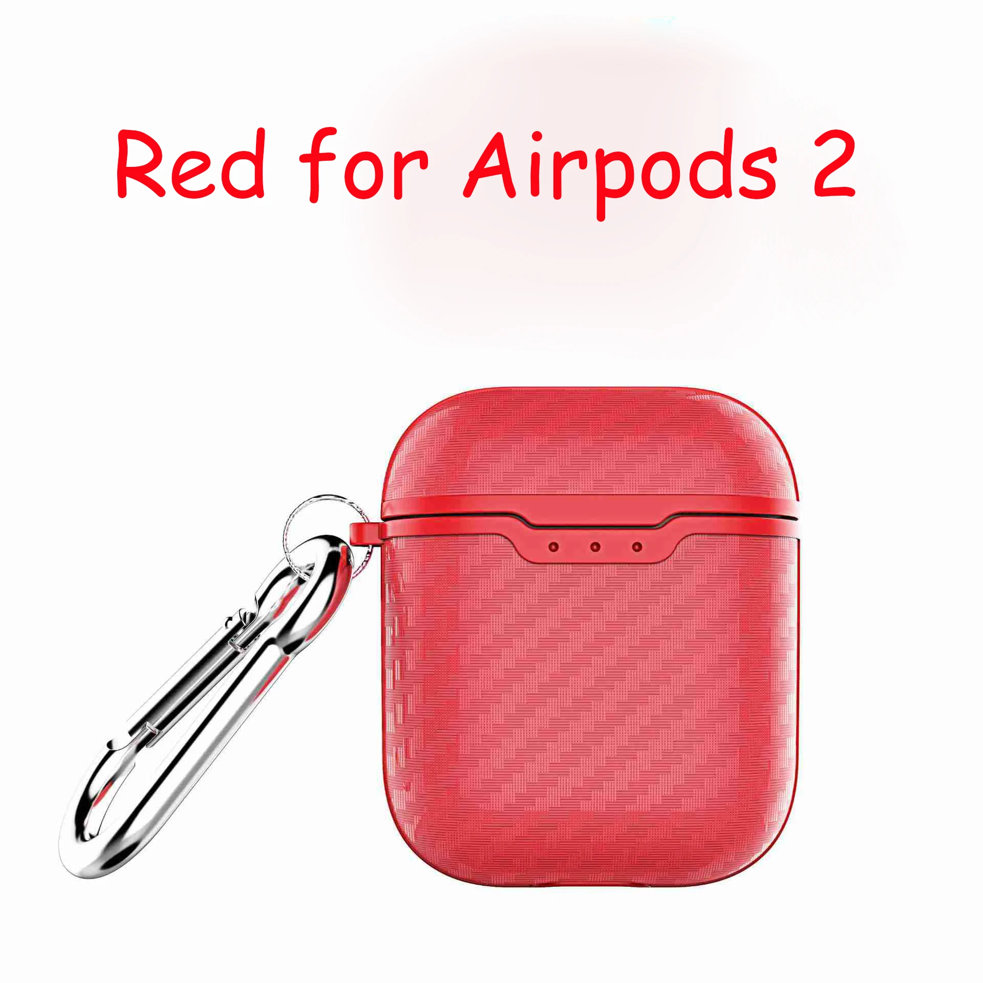 Чехол s для AirPods 2 Coque Bluetooth беспроводные наушники мужские из углеродного волокна сумка чехол для AirPods Pro Чехол для гарнитуры зарядный чехол - Цвет: Red ForAirpods2