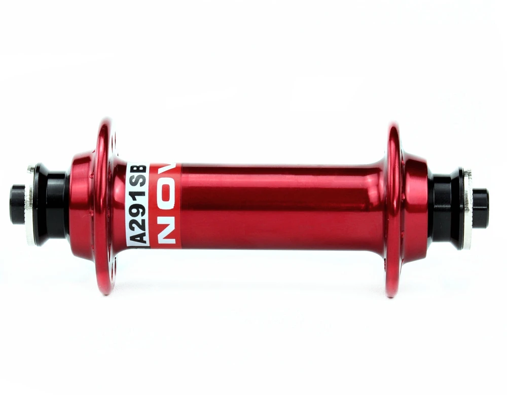 Novatec A291SB дорожные велосипедные ступицы передние 76g черные/красные 20/24 отверстия