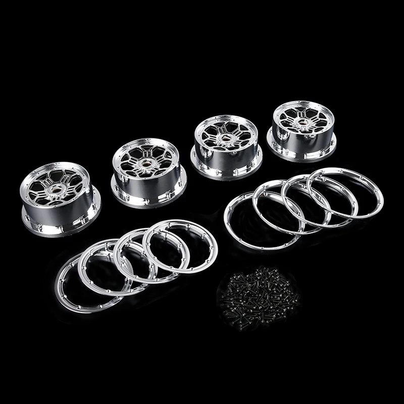 Фото Хромированная передняя и задняя Ступица с комплектом Beadlock для 1/5 ROFUN ROVAN LT KM X2 LOSI 5IVE T радиоуправляемые автомобильные Гоночные Игрушки детали №5