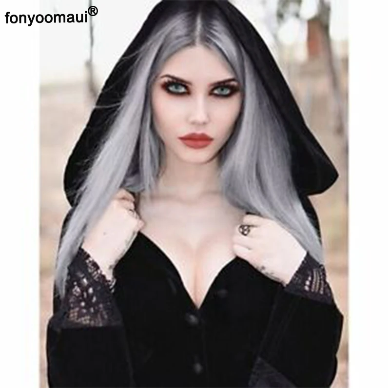 Женский винтажный костюм в готическом стиле Черное Кружевное Платье макси с