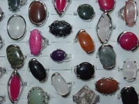 20pcslot mix lot women mens rings oval square natural stone rings wholesale jewelry