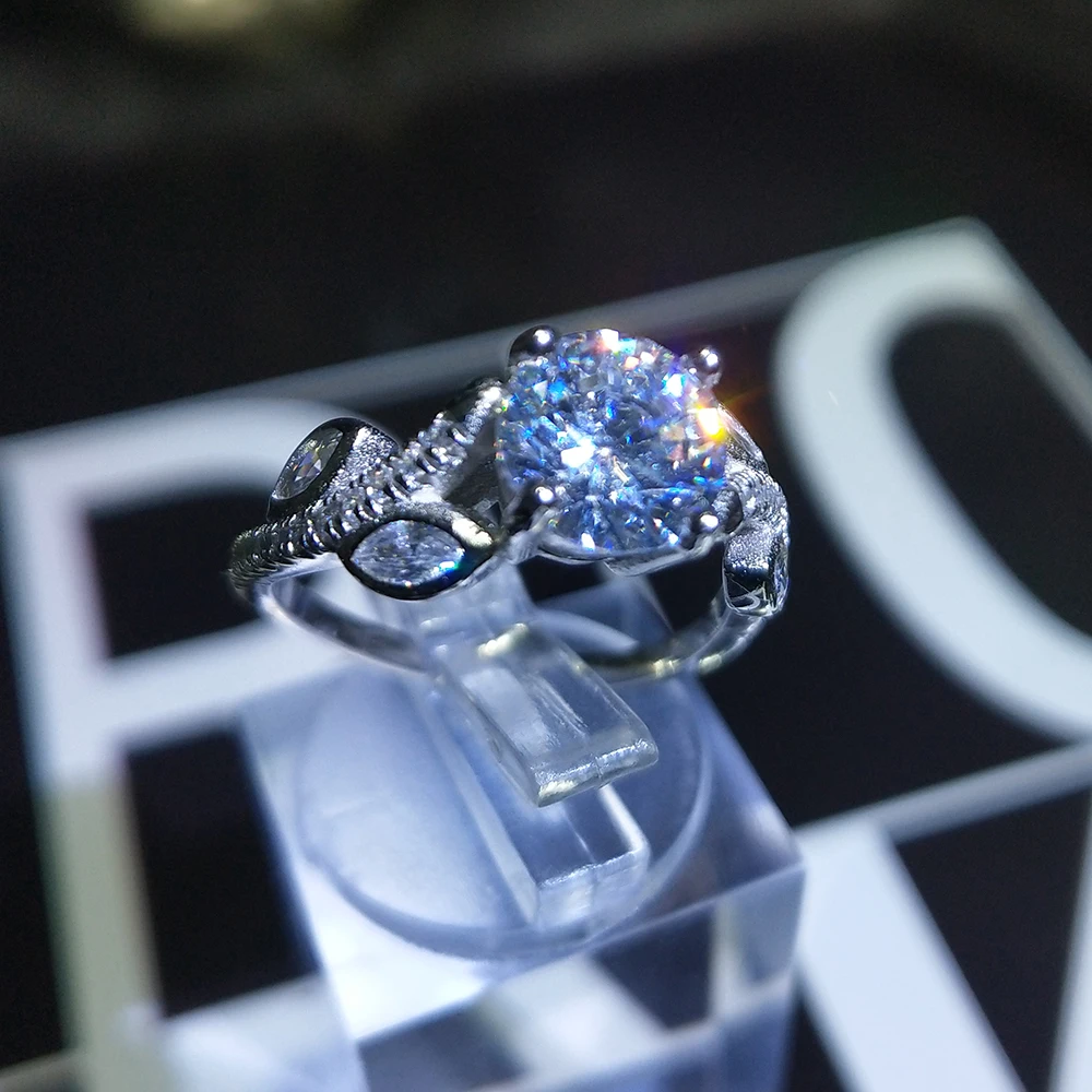 Всего 1.2ct EF VVS1 Круглый отличная огранка искусственный Муассанит 925 пробы