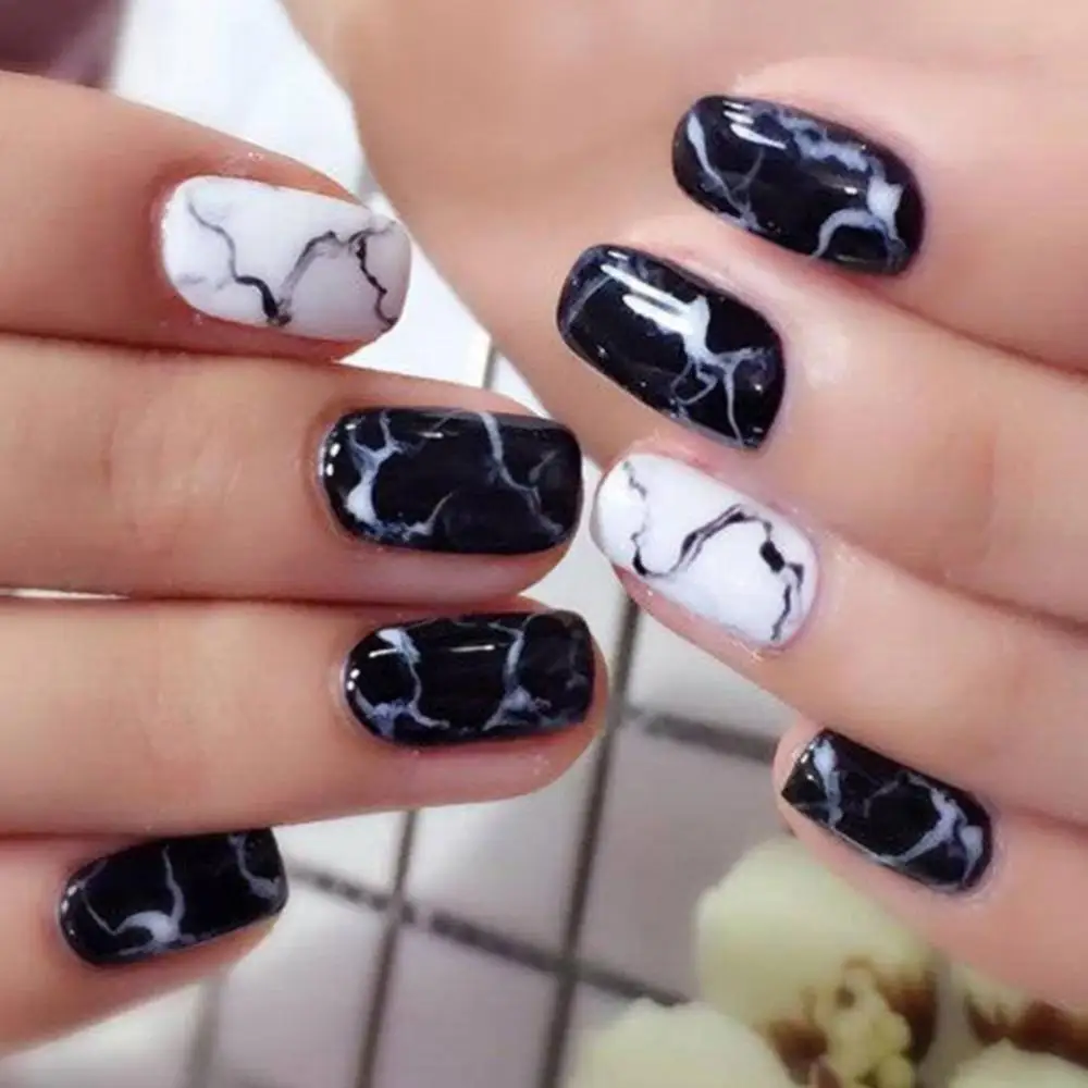 14Pcs/Sheet Waterproof Nail Sticker 3D Full Cover Wrap Manicure Adhesive Decor | Красота и здоровье